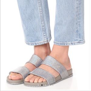 Melissa Cosmic Two Band Slides silver glit…